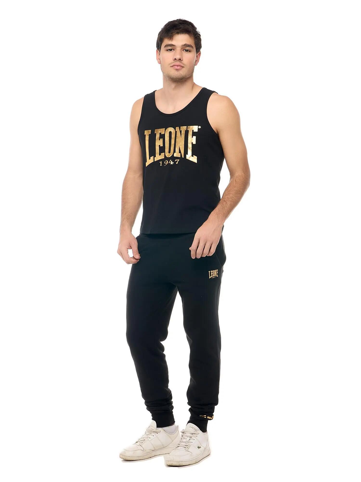 Leone 1947 Apparel tanktop voor heren met groot goudkleurig logo. Voor training. 2/6