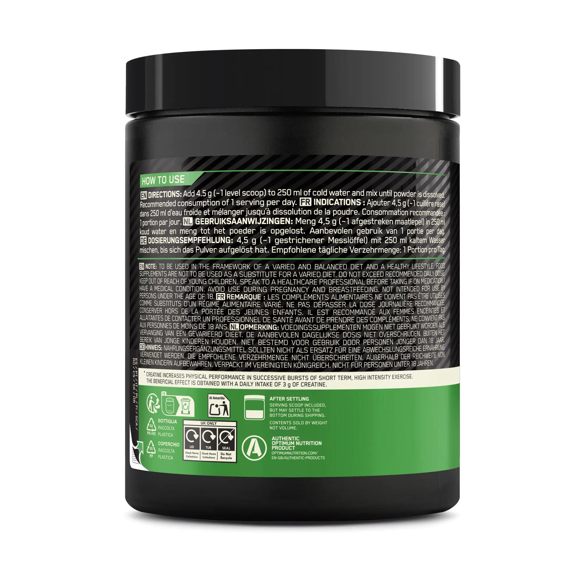 Optimum Nutrition Micronised Creatine Powder - flavoured (360g) Blue Raspberry 3/3