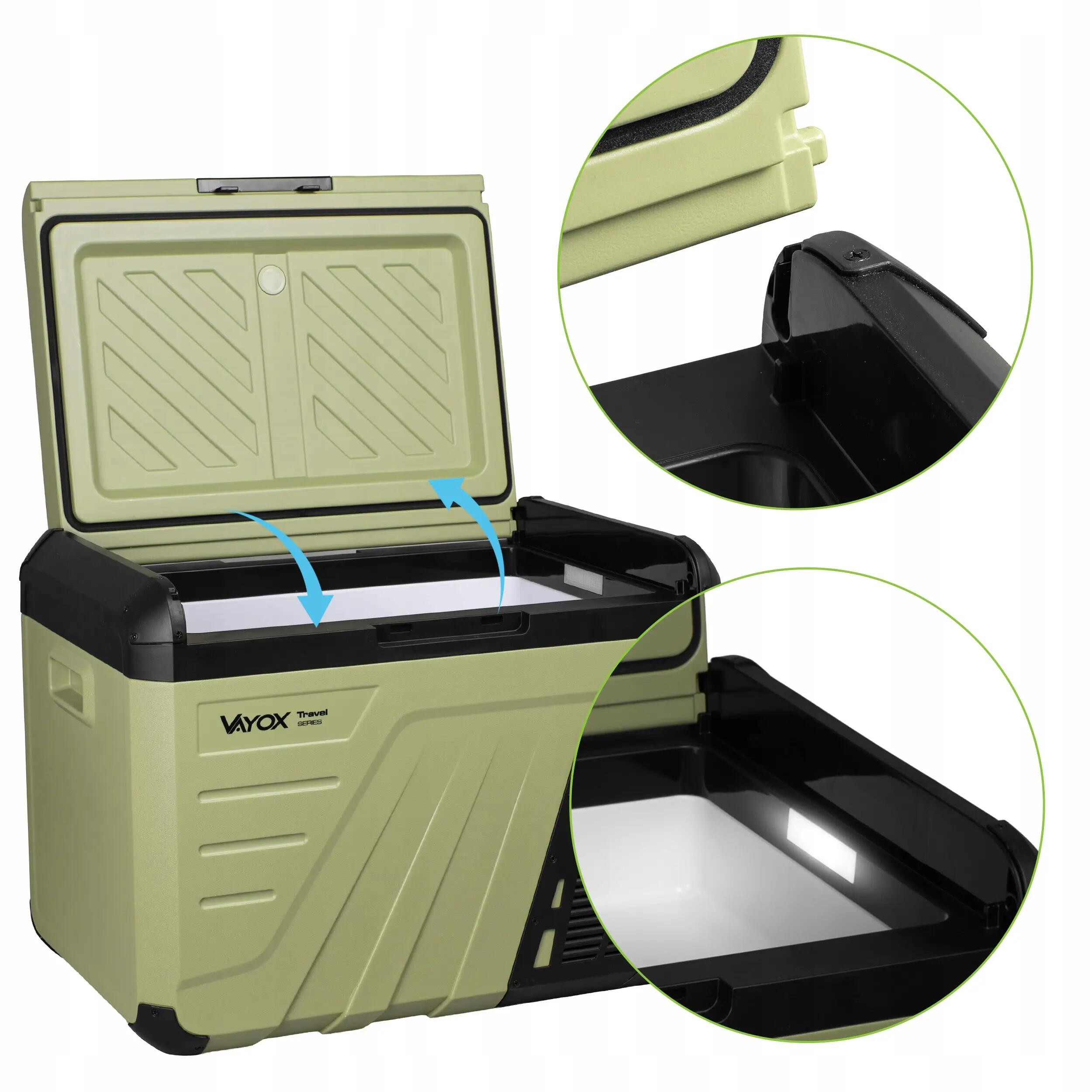 Kompressor-Kühltruhe Vayox VA-T37 12/24/230V mit Akku 35L 9/16