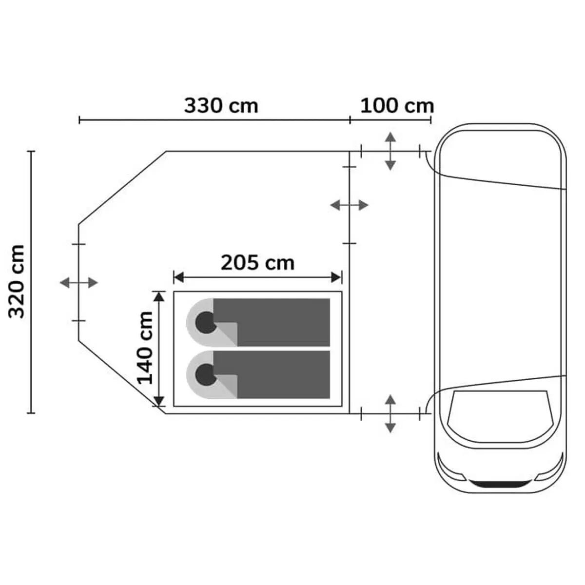 Tenda da campeggio/viaggio per autobus autoportante - Vejers 2 Protect 8/16