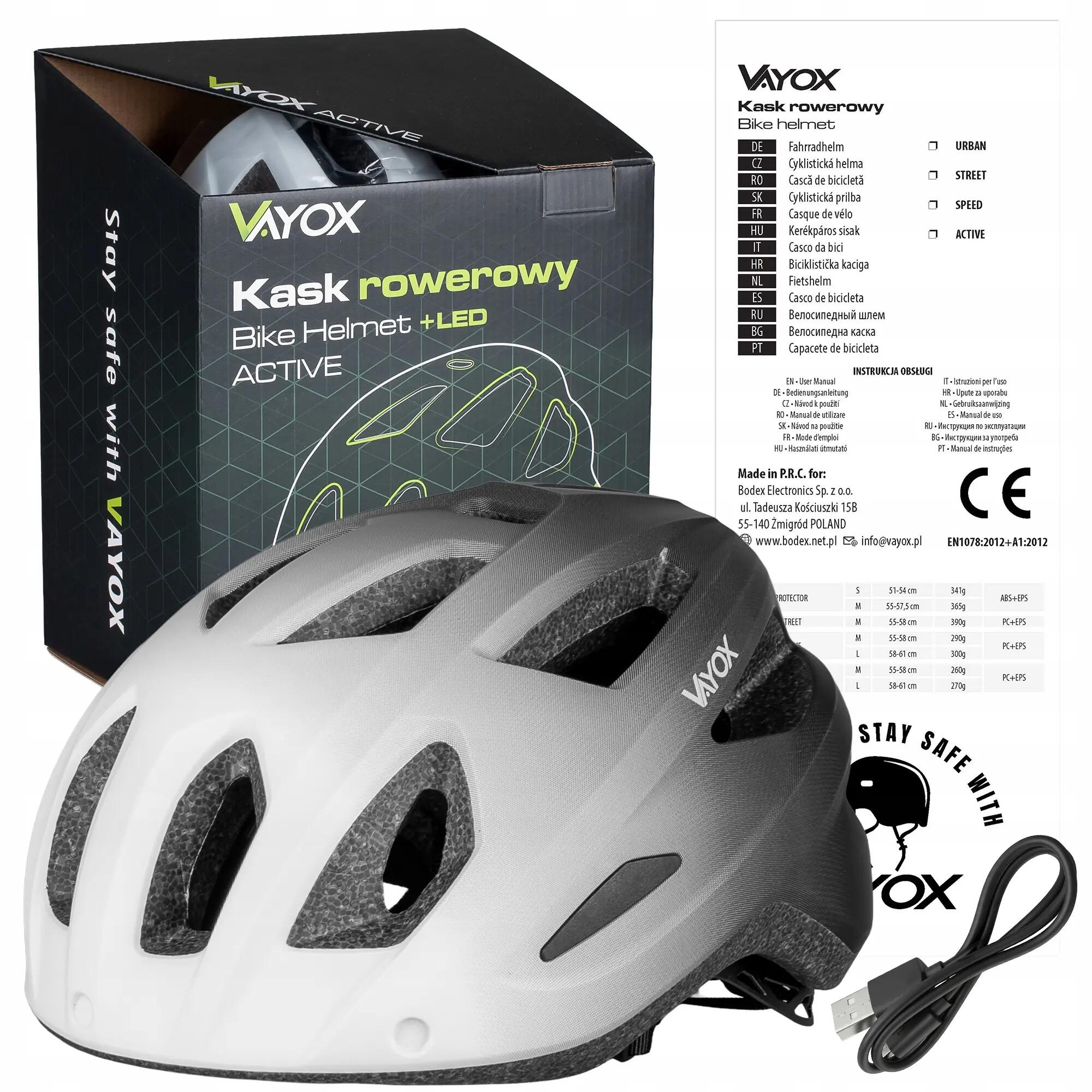 Casque de vélo Vayox Active VA0424 avec LED 15/15