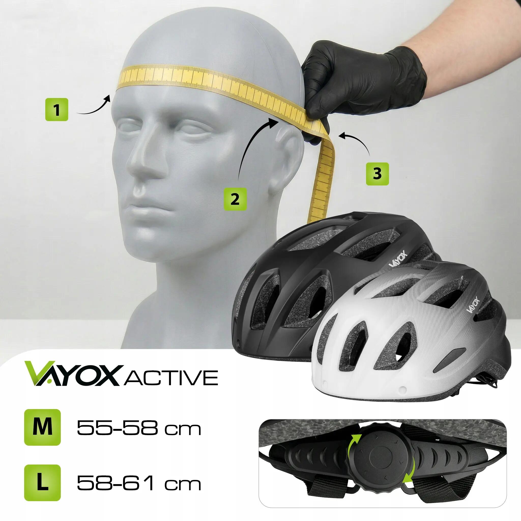 Fahrradhelm Vayox Active VA0424 LED-Leuchte 13/15