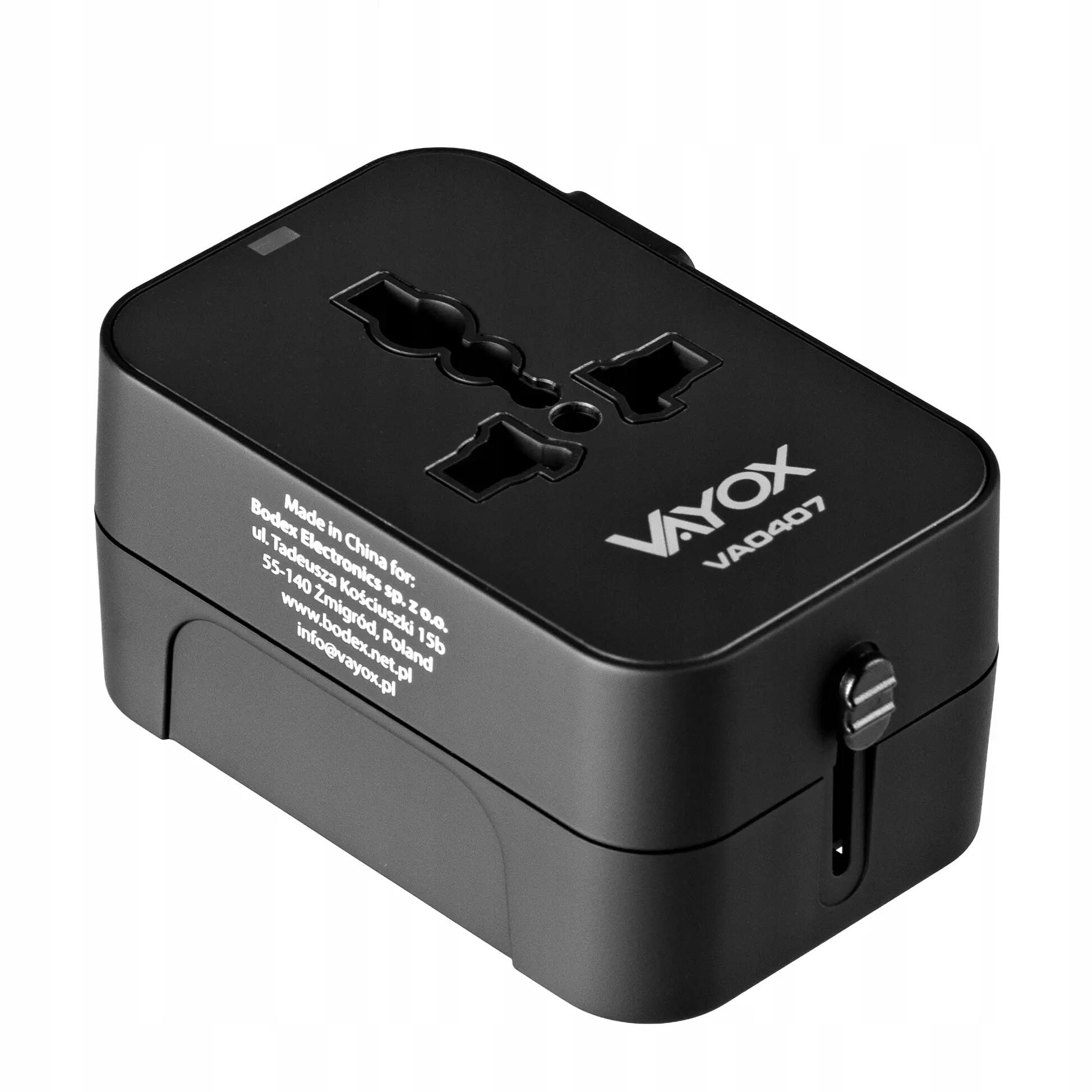 Reiseadapter Vayox VA0407 UK/US/EU/AU USB-C 12/15