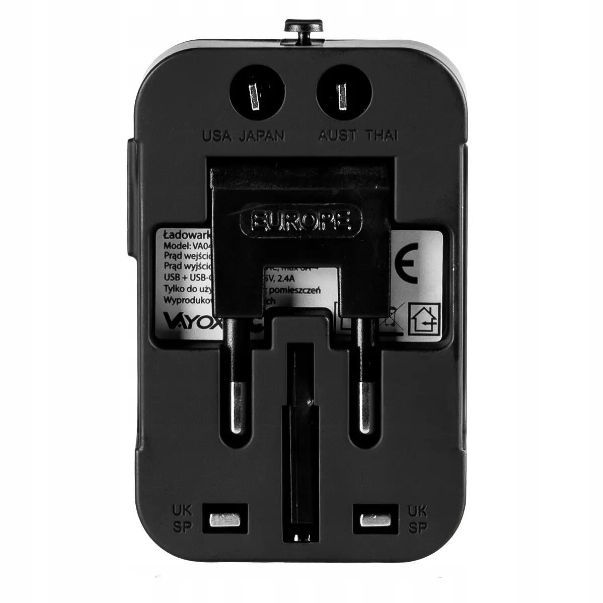 Reiseadapter Vayox VA0407 UK/US/EU/AU USB-C 11/15