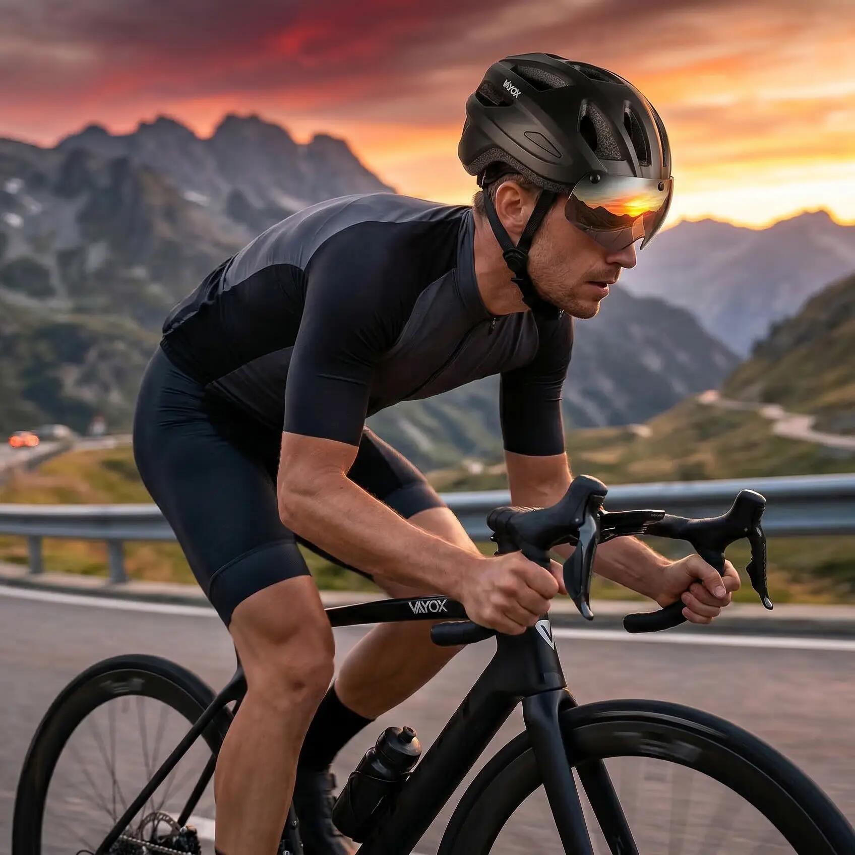 Vayox Active VA0424 fietshelm met vizier en LED-lampje 11/15