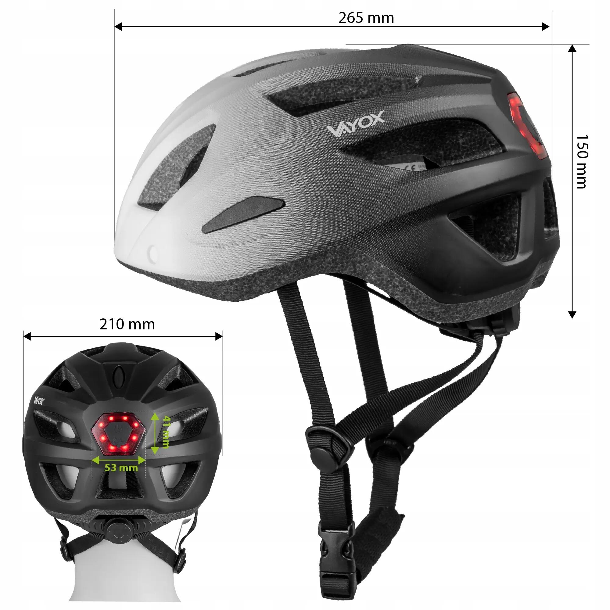 Casque de vélo Vayox Active VA0424 avec visière et éclairage LED 14/15