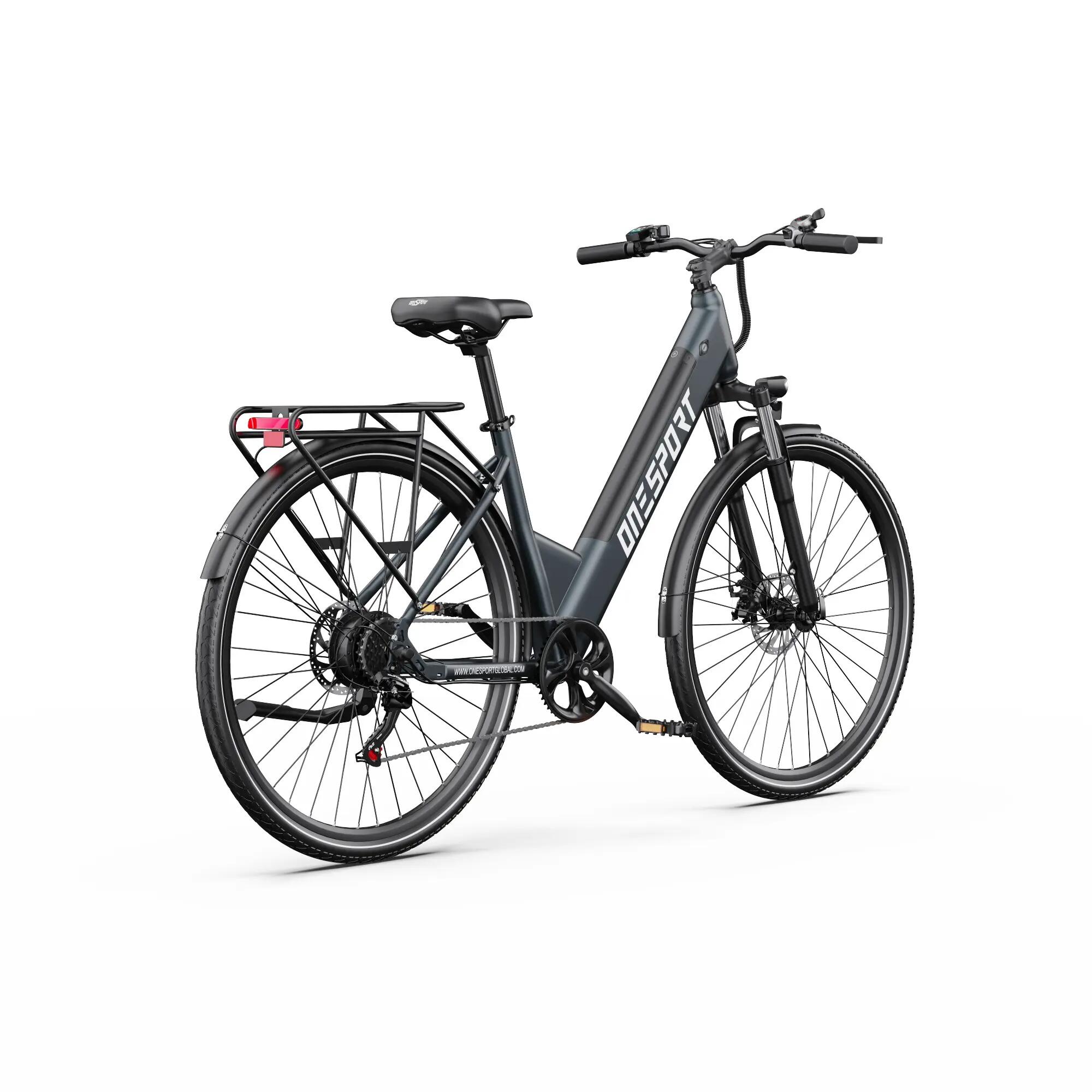 Bicicleta eléctrica urbana ONESPORT OT12 de 27,5", batería de 36 V y 13 Ah 3/7