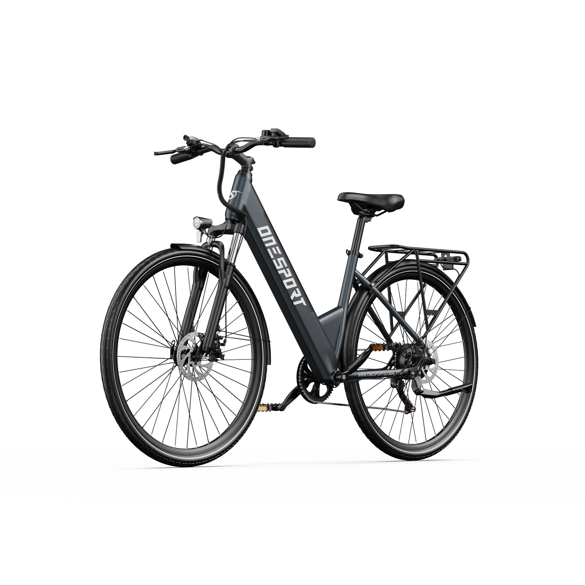 Bicicleta eléctrica urbana ONESPORT OT12 de 27,5", batería de 36 V y 13 Ah 4/7