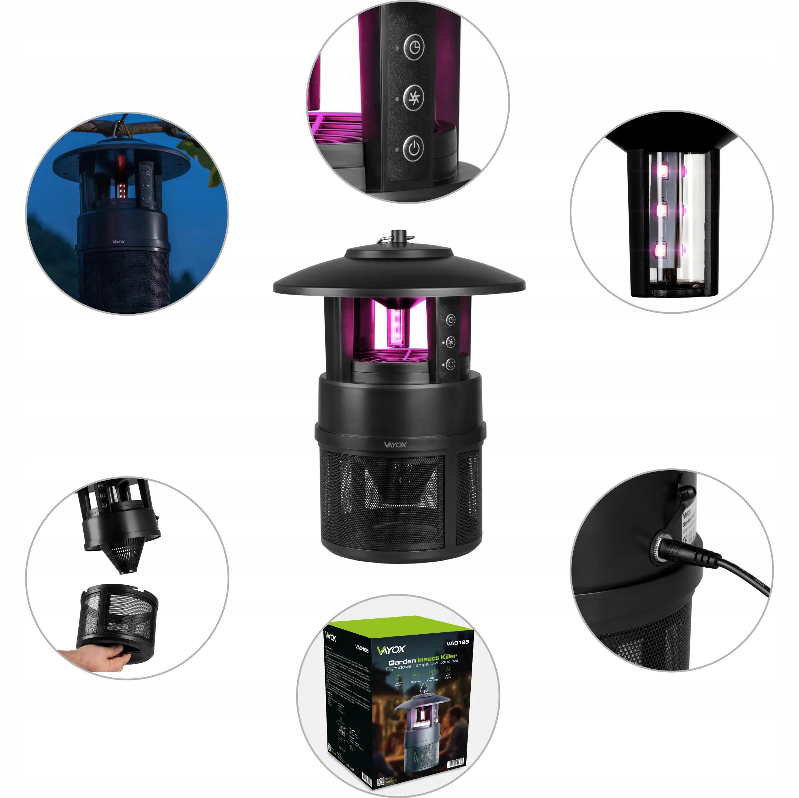 Lampa owadobójcza UV na komary muchy VAYOX VA0195 60m2 5/15