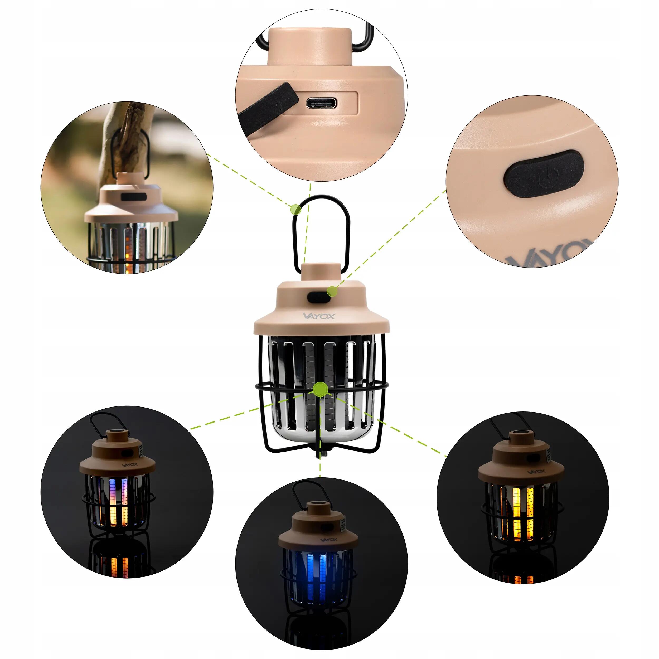 Lampa owadobójcza UV VAYOX VA0336 na komary muchy akumulatorowa 3/15