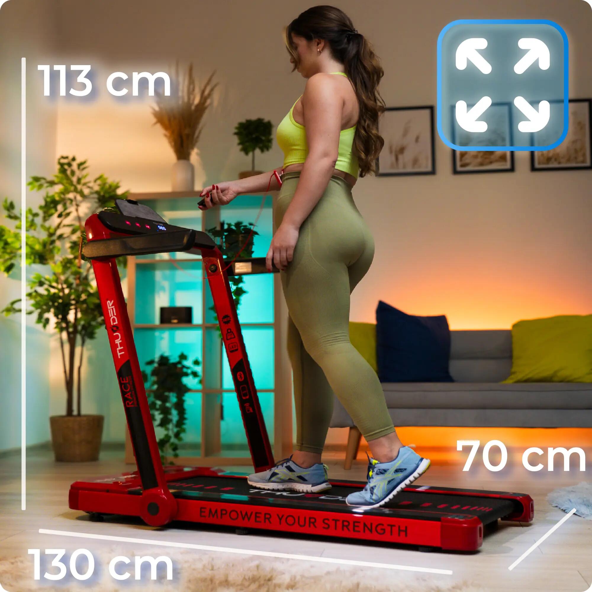 Bieżnia elektryczna walkingpad do biegania domowa składana Thunder RACE-RED-PRO 2/7