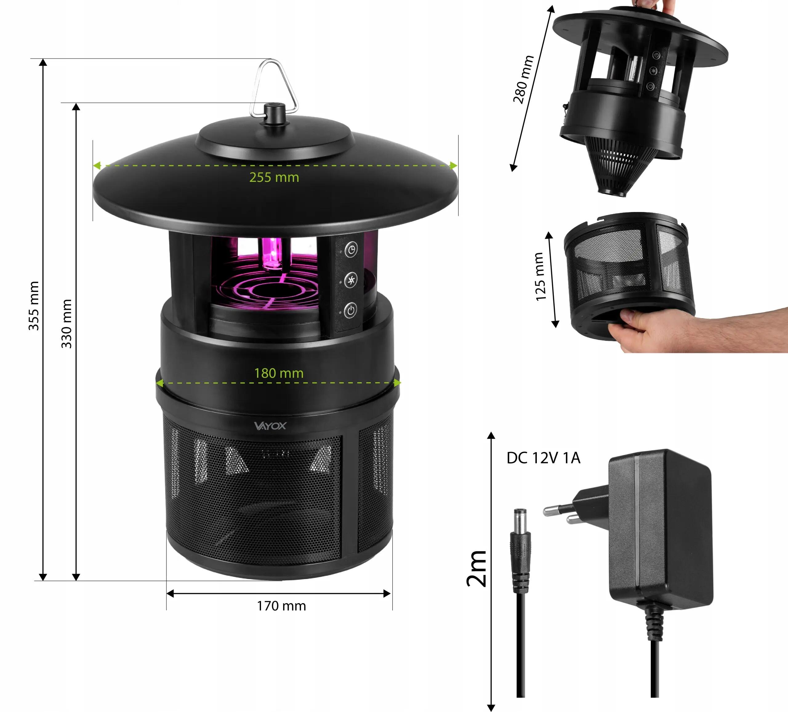Lampa owadobójcza UV na komary muchy VAYOX VA0195 60m2 14/15
