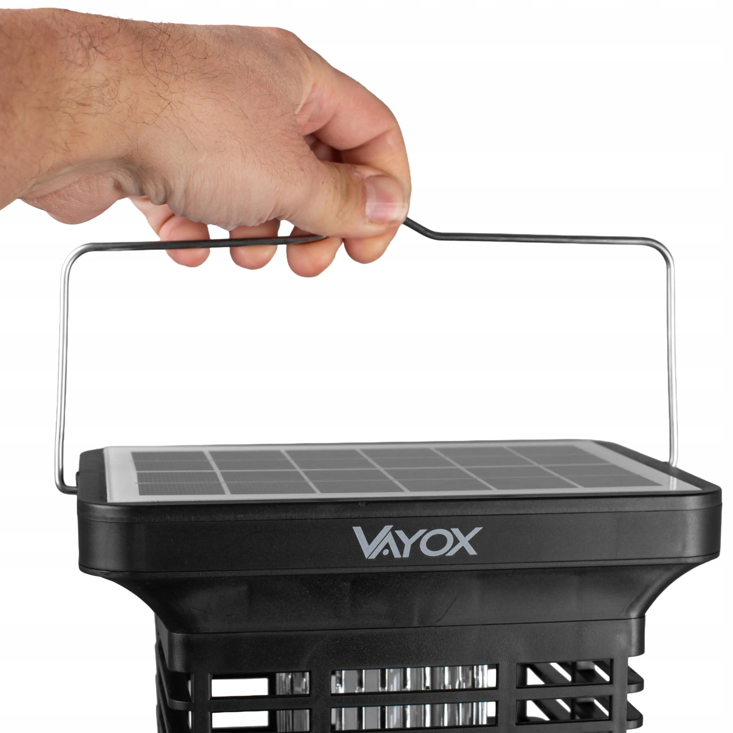 Lampa owadobójcza UV VAYOX IKV-200 na komary muchy akumulatorowa solarna 12/15