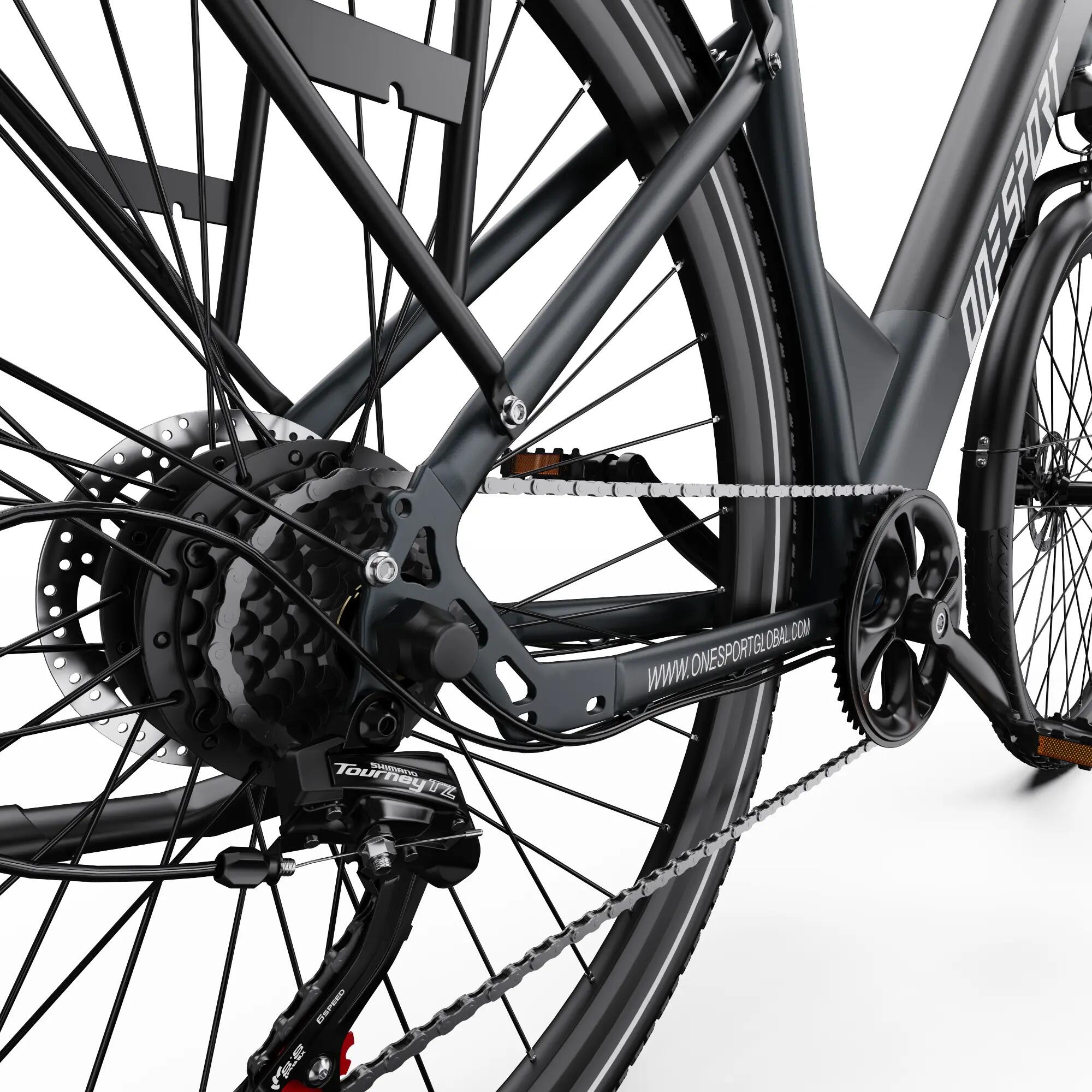 Bici elettrica urbana Onesport OT12, 250 W con batteria da 36 V 13 Ah 7/7