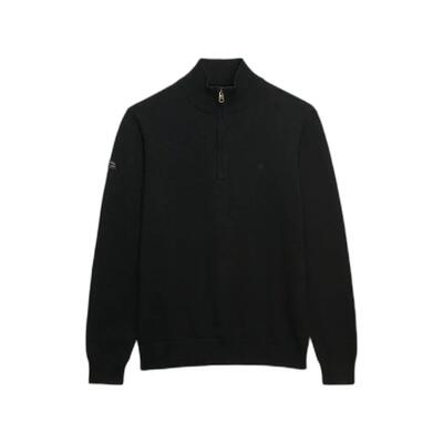 Lichte gemêleerde wol half-rits trui superdry essential