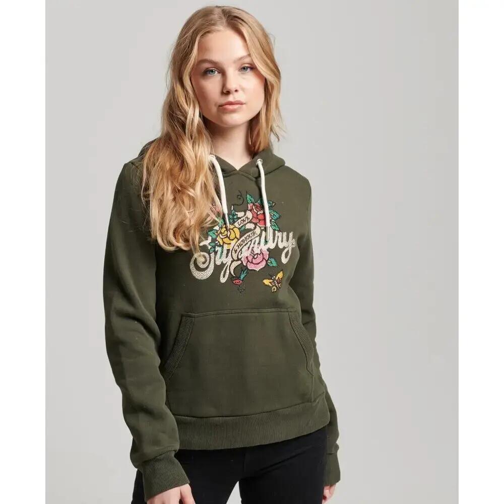 Moletom com capuz tatuagem script para mulher Superdry 3/6