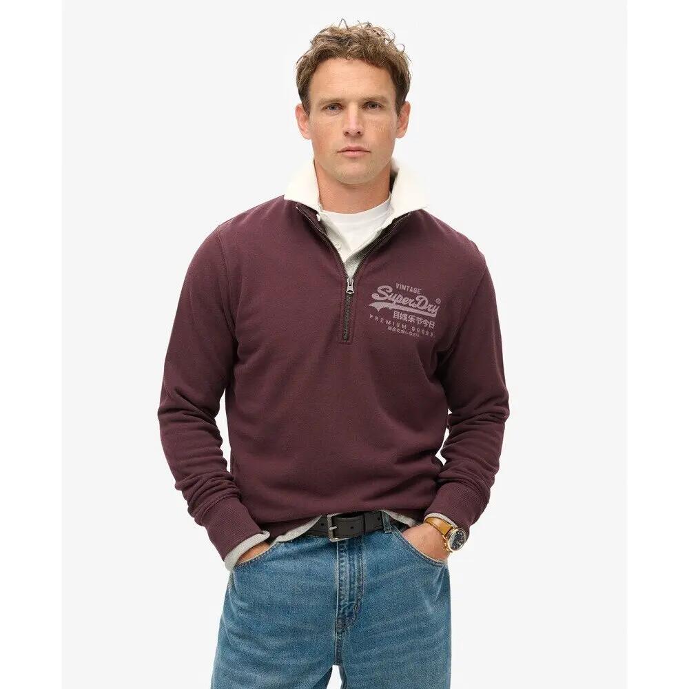 Felpa classica con collo zip e motivo Superdry 3/6