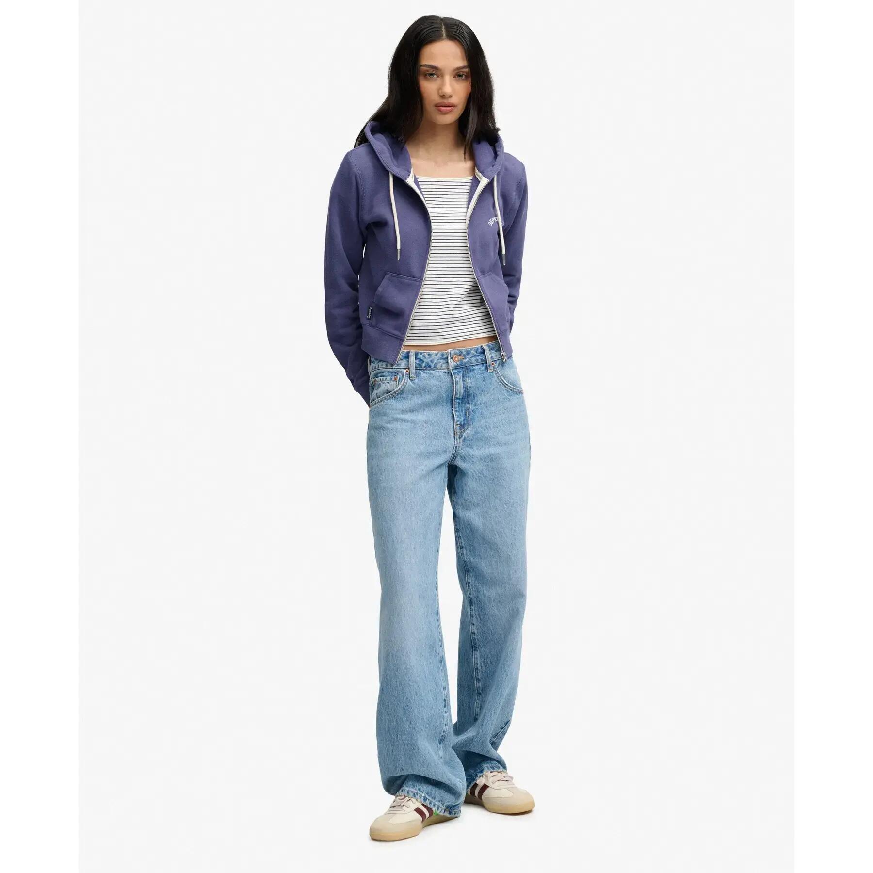 Damessweater met korte capuchon en ritssluiting Superdry Essential 2/6
