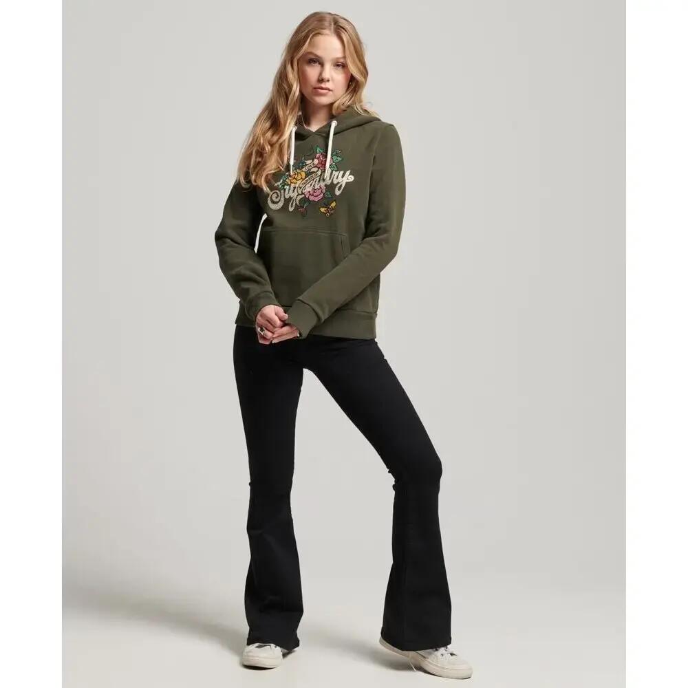Moletom com capuz tatuagem script para mulher Superdry 2/6