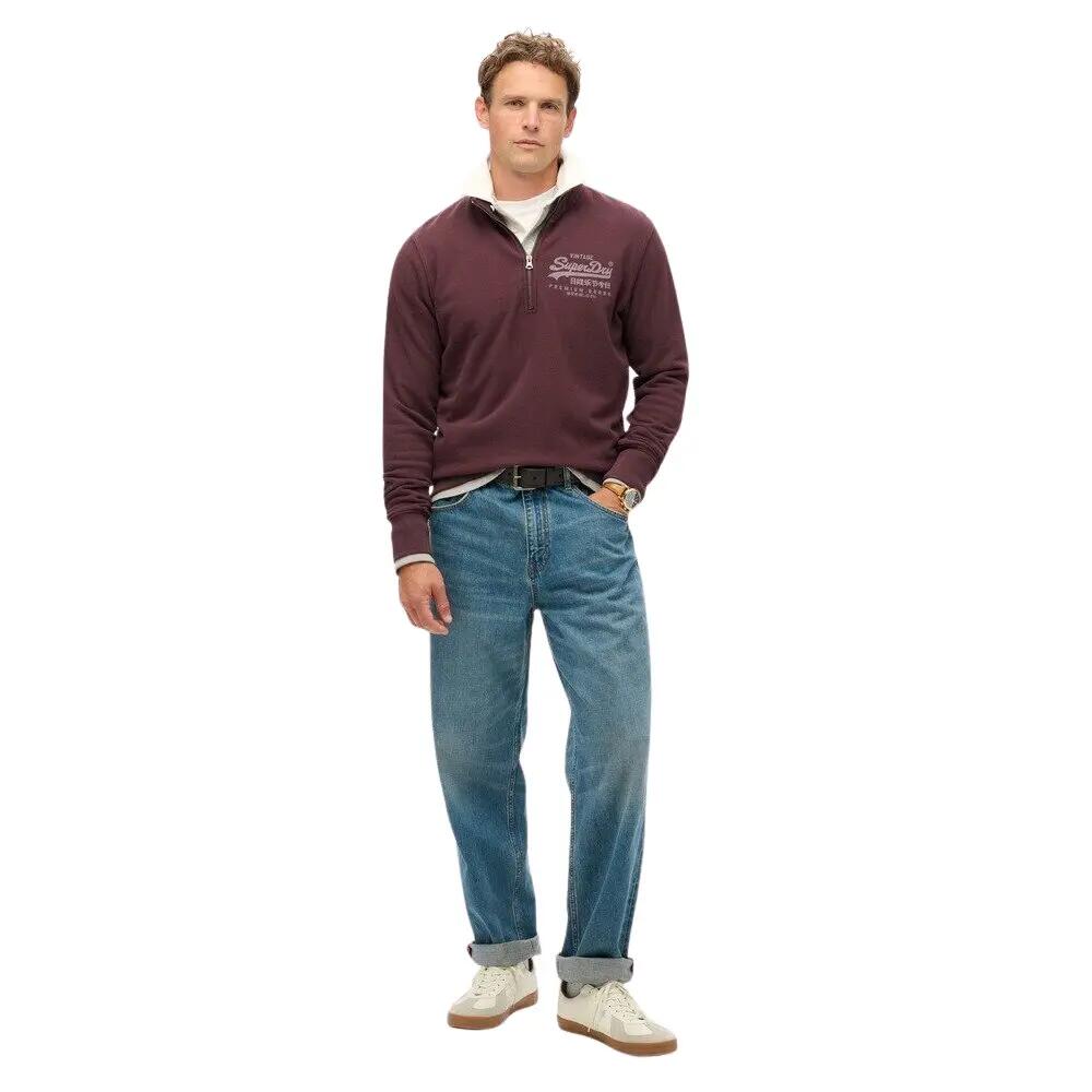 Felpa classica con collo zip e motivo Superdry 2/6