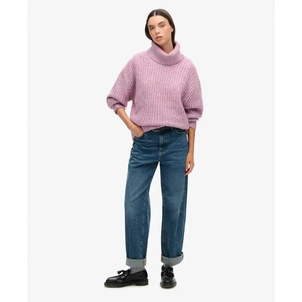 Sweter z dzianiny prążkowanej z szerokim dekoltem dla kobiet Superdry 3/6