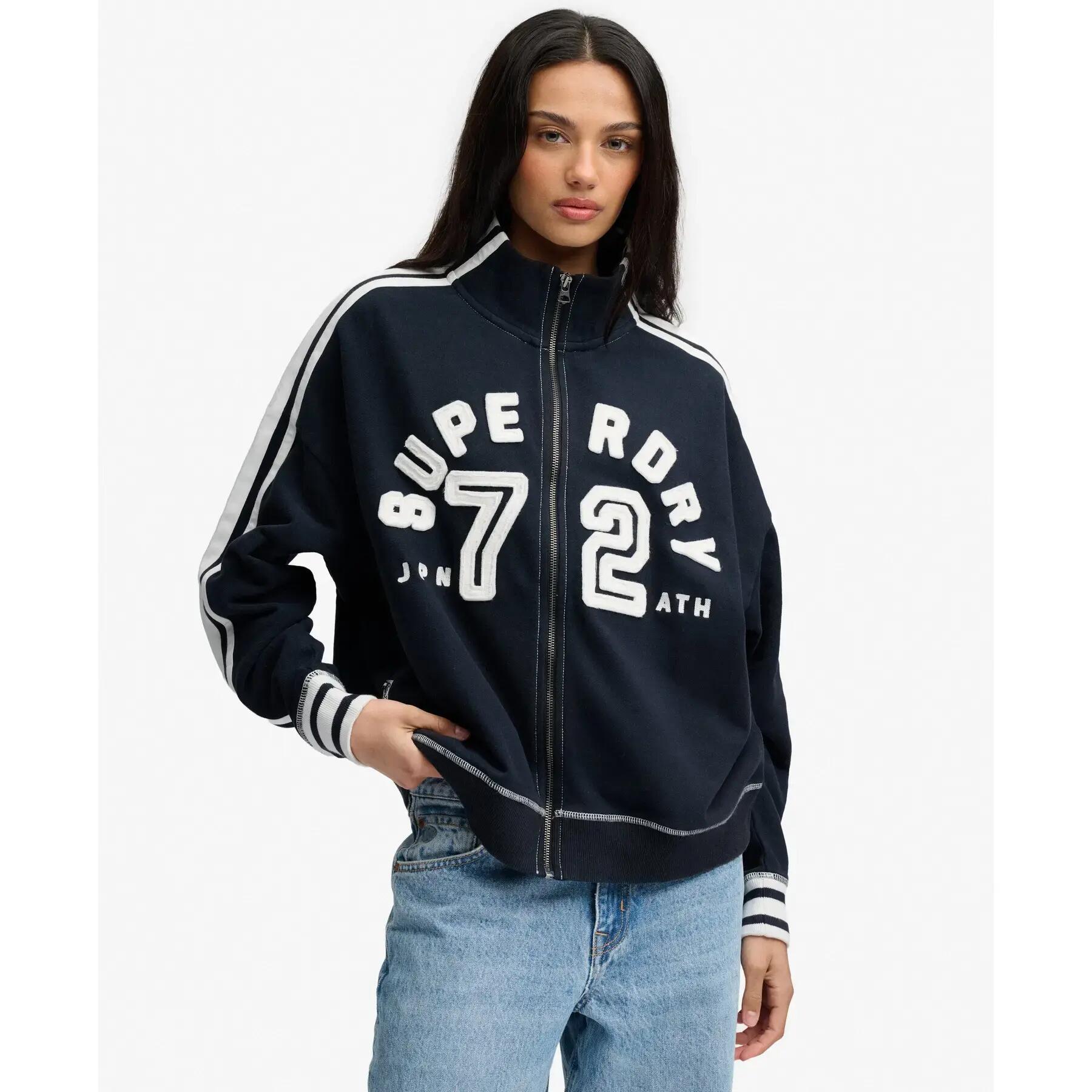Felpa con cerniera da donna Superdry Cult Applique 2/7