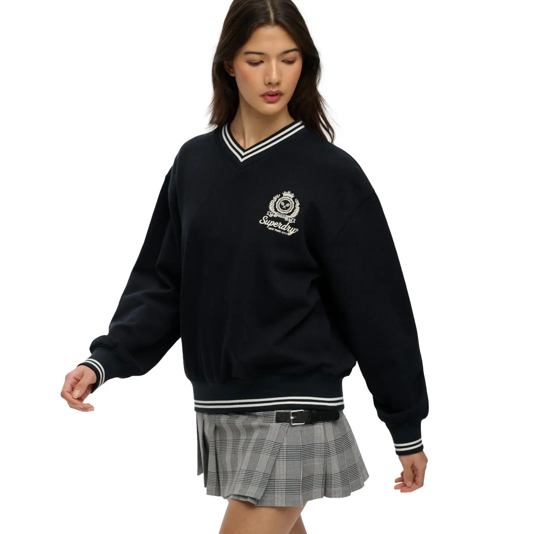 Sweatshirt de gola V para mulher Superdry Country Club Crest 4/6