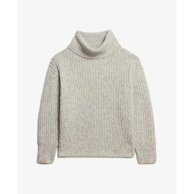 Geborstelde geribde trui met ruime hals voor vrouwen superdry