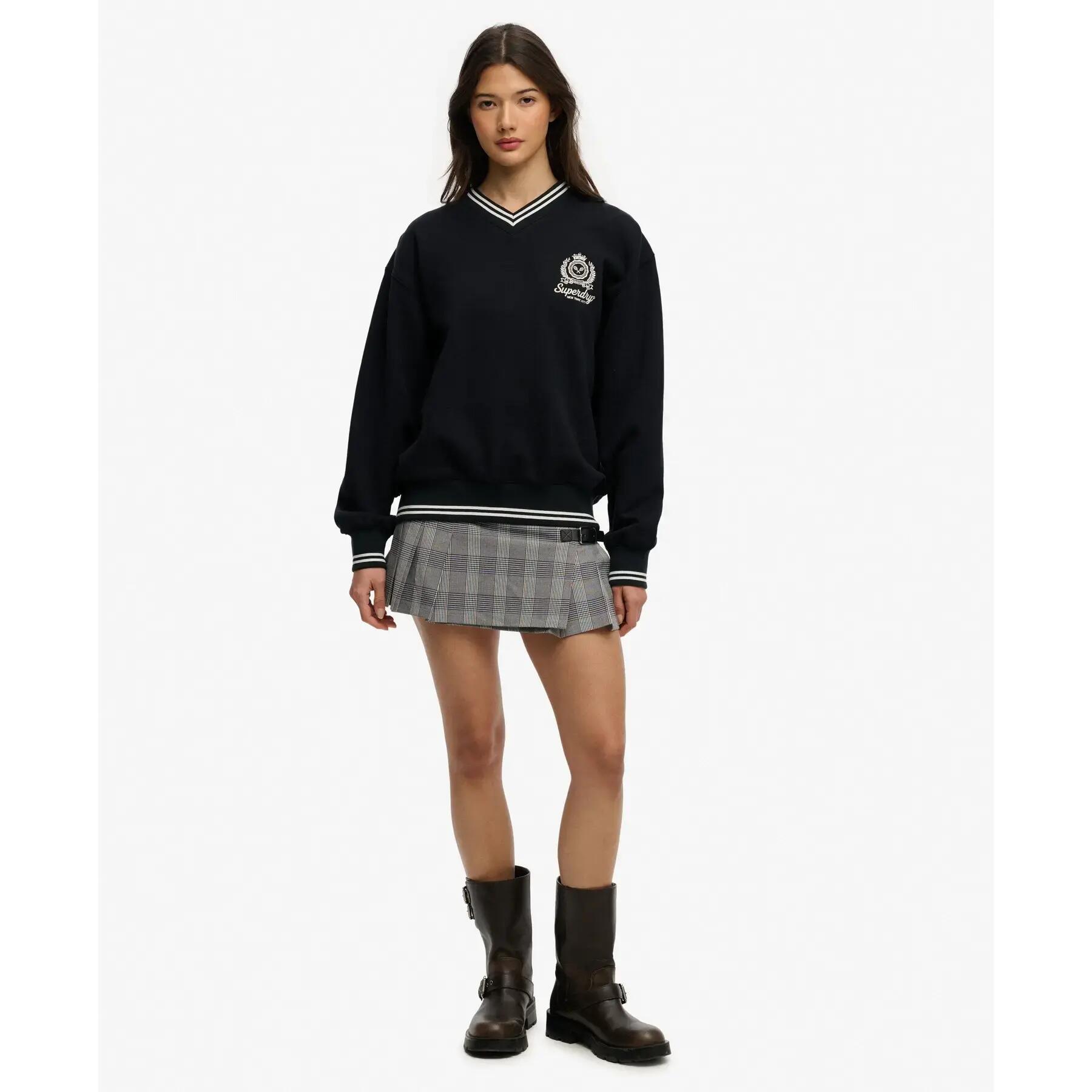 Sweatshirt de gola V para mulher Superdry Country Club Crest 3/6