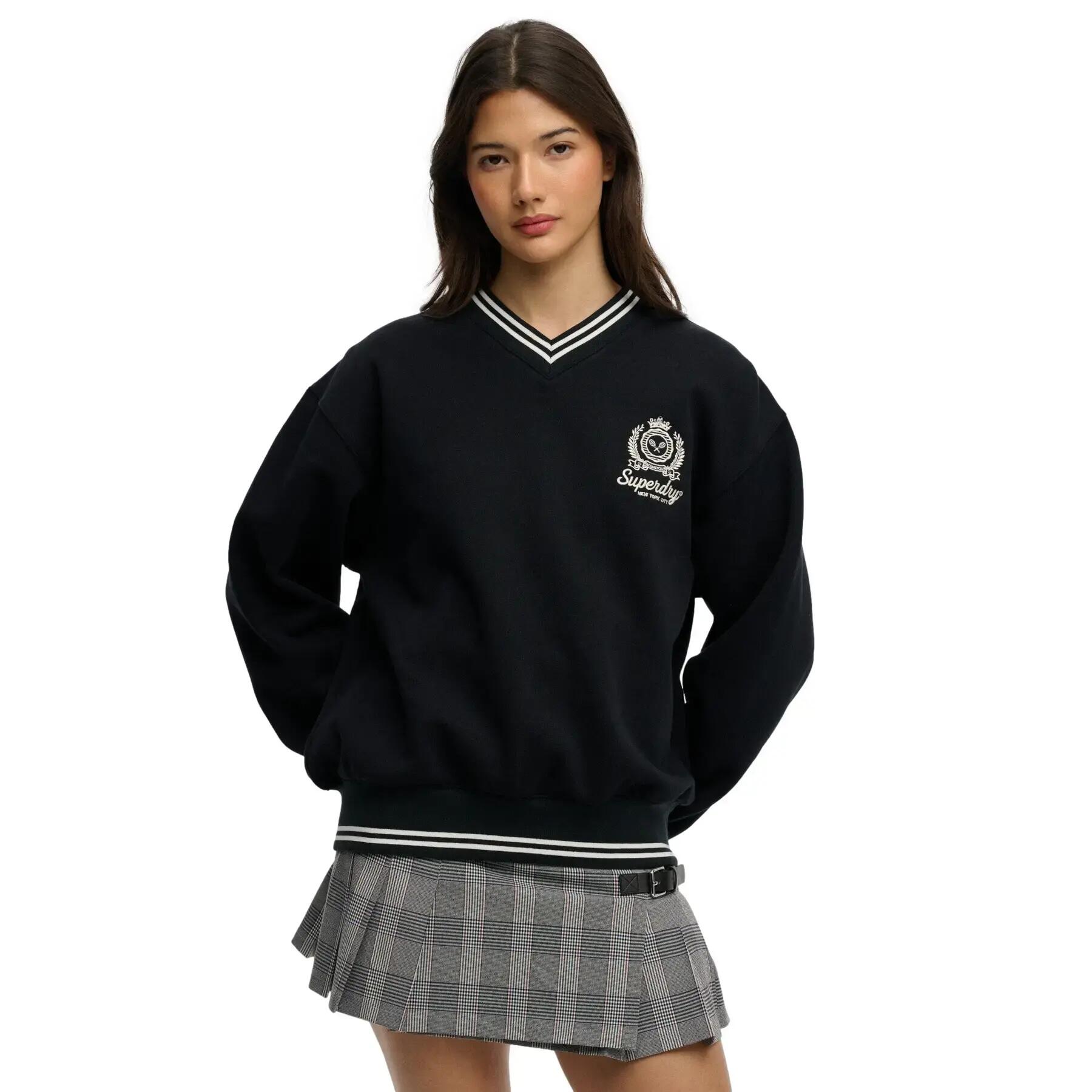 Sweatshirt de gola V para mulher Superdry Country Club Crest 2/6