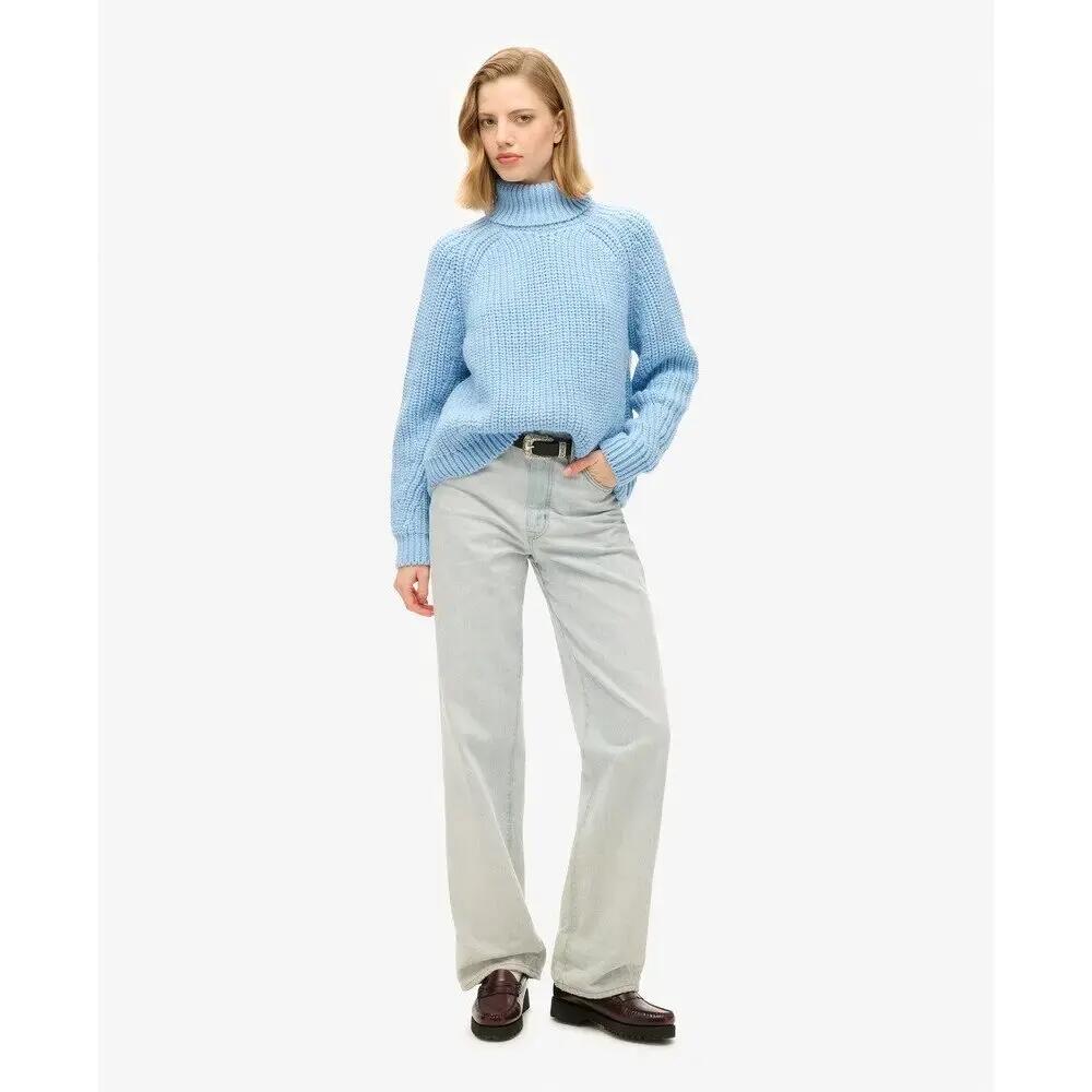Pull de gola alta folgado em malha para mulher Superdry 3/6