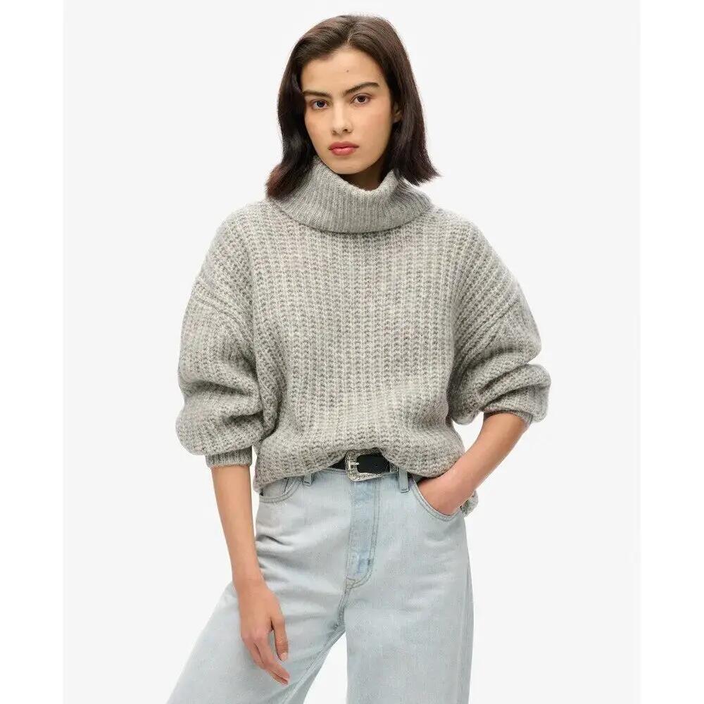 Geborstelde geribde trui met ruime hals voor vrouwen Superdry 3/6