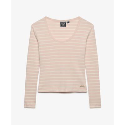Gestreepte lange mouwen t-shirt voor dames superdry ath ess