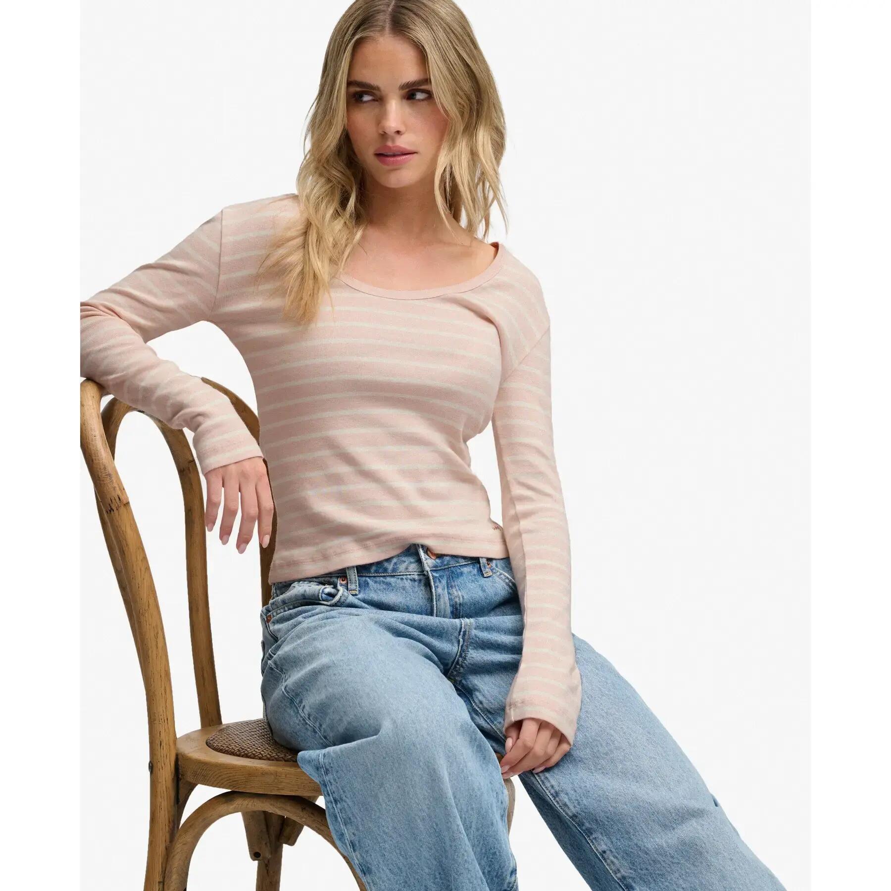 Gestreepte lange mouwen t-shirt voor dames Superdry Ath Ess 4/7