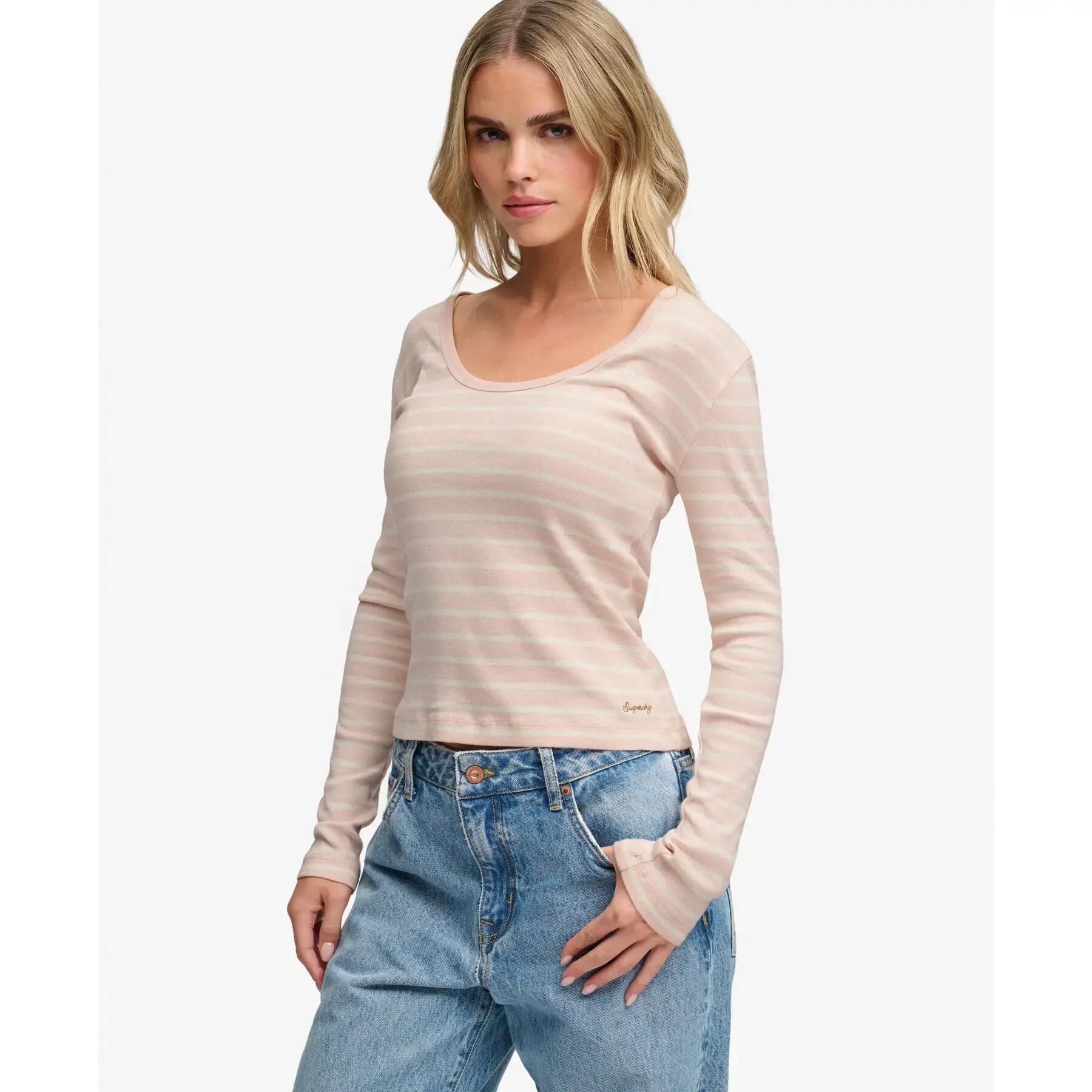Gestreepte lange mouwen t-shirt voor dames Superdry Ath Ess 3/7