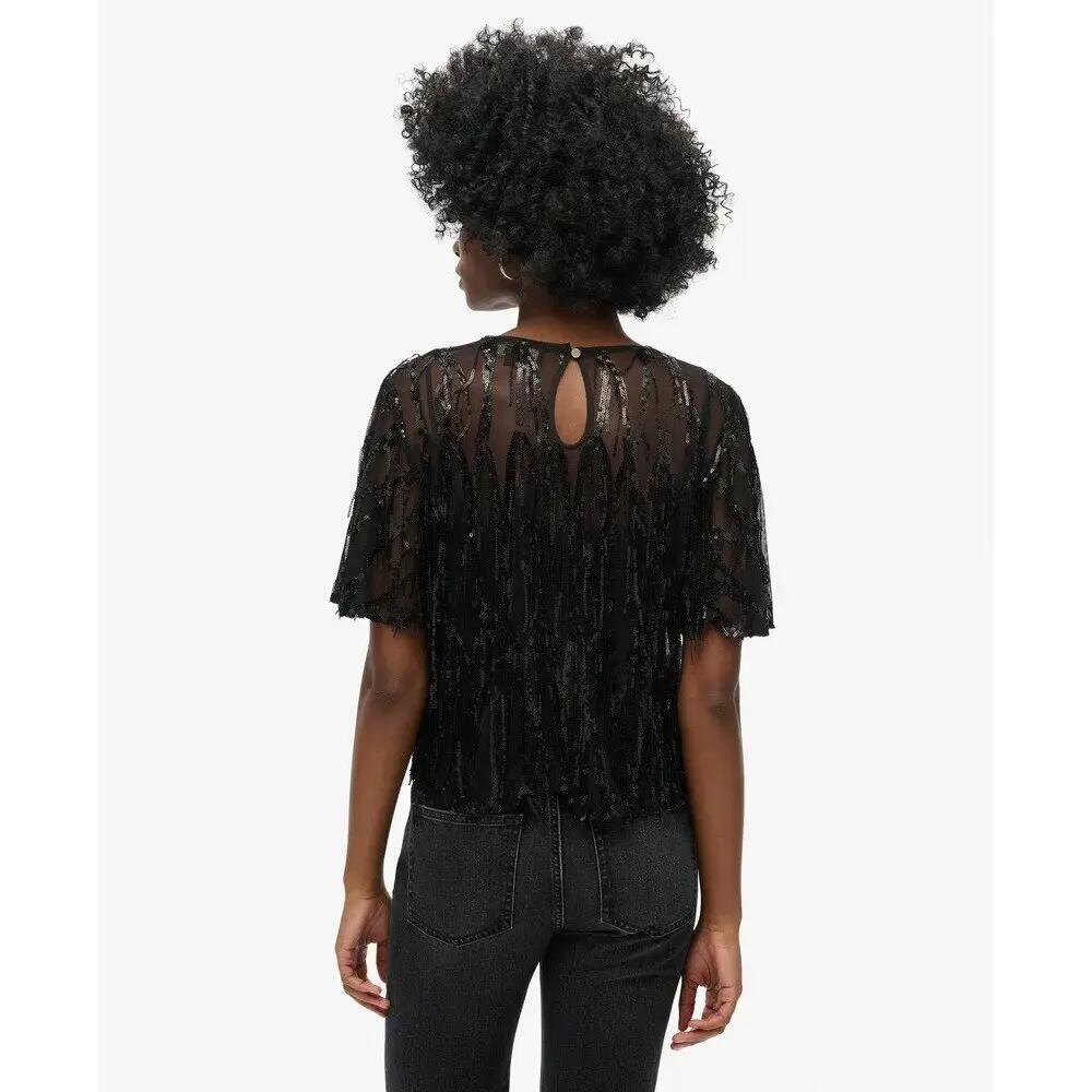 Transparante T-shirt met pailletten voor dames Superdry 4/7