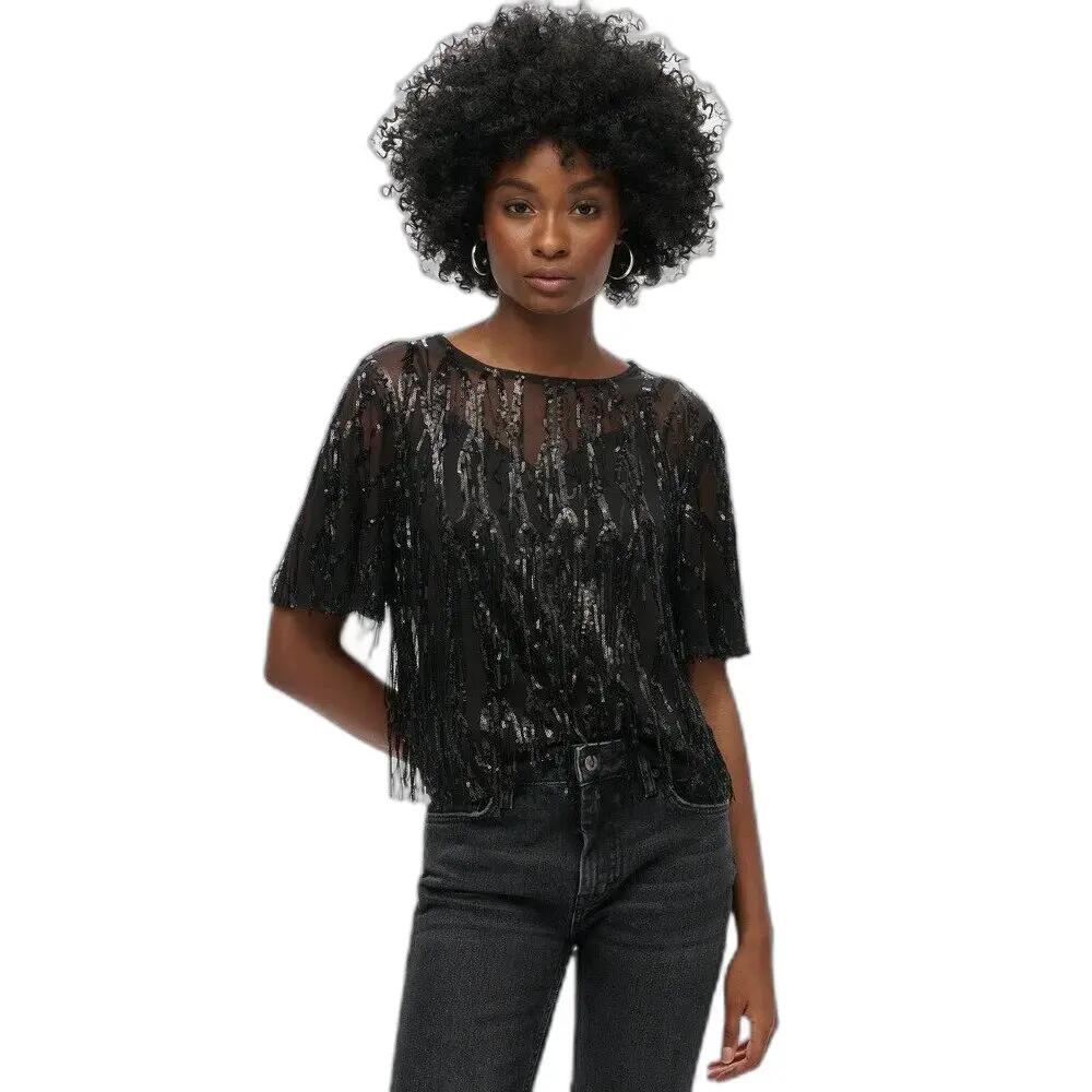 Transparante T-shirt met pailletten voor dames Superdry 3/7