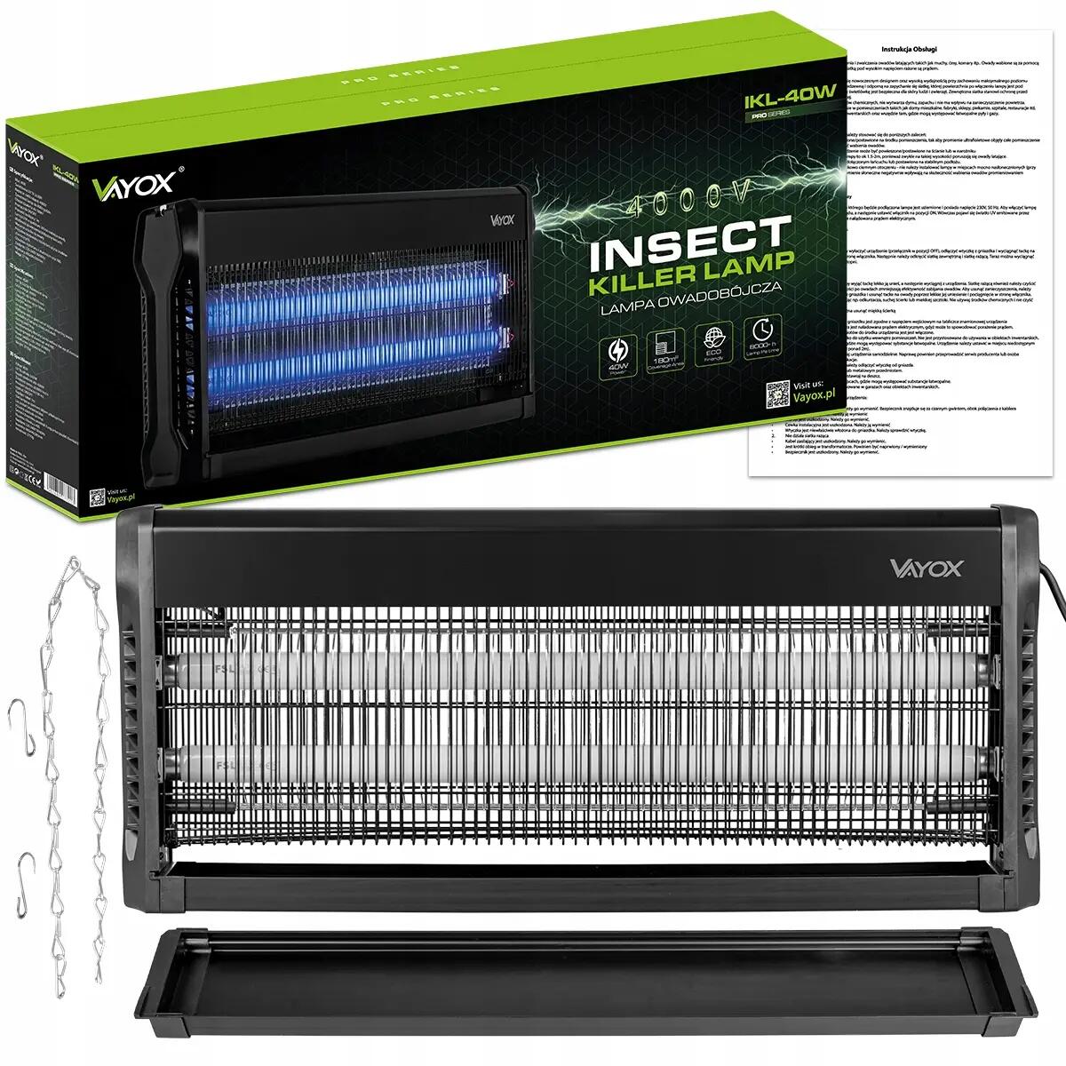 Lampa owadobójcza na komary muchy VAYOX IKL-40W 240m2 15/15
