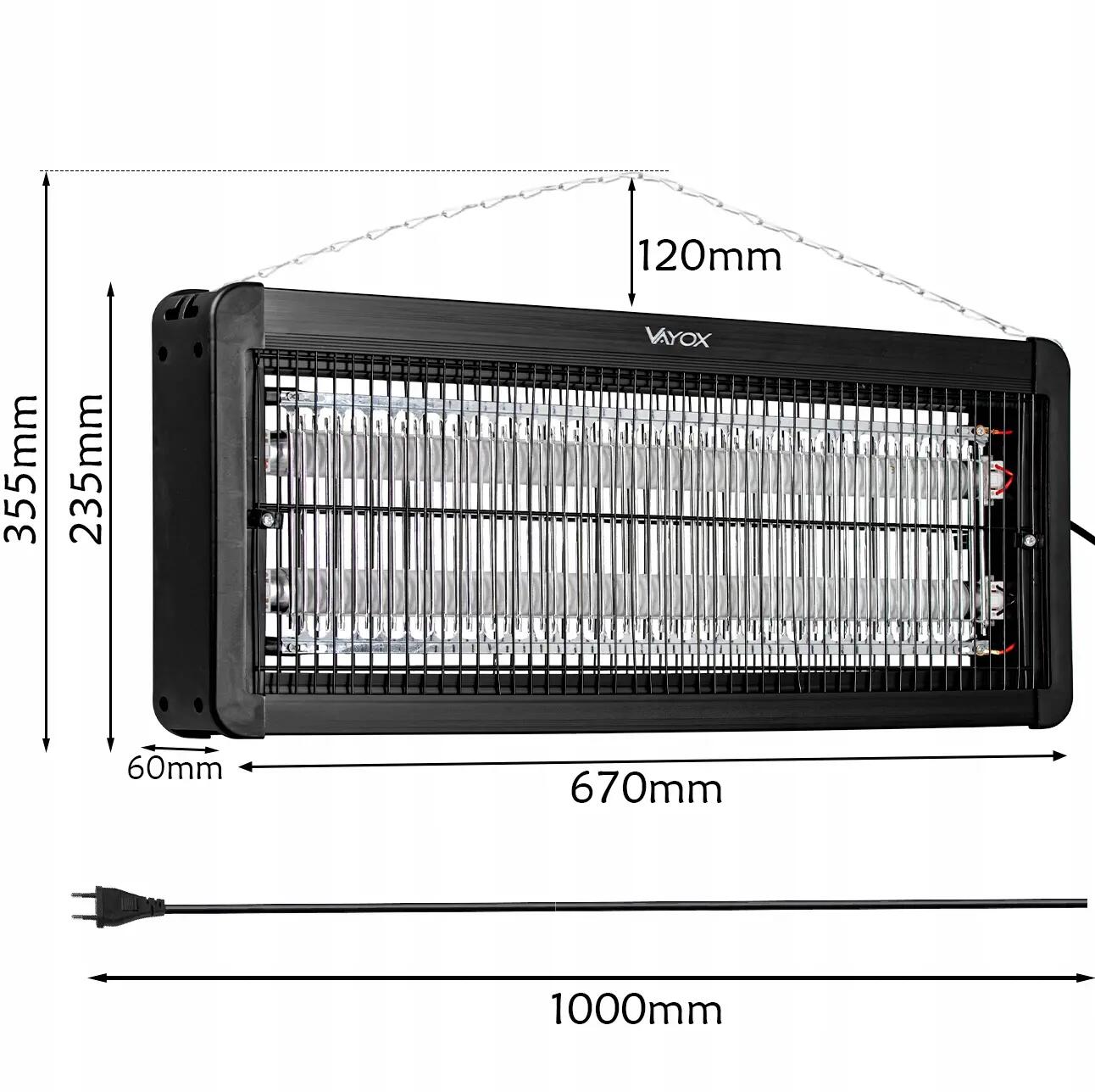 Lampada insetticida UV per mosche e zanzare VAYOX IKV-40W 14/15