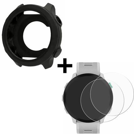 Pack protection montre Garmin Forerunner 55 - coque silicone + 2 films hydrogel