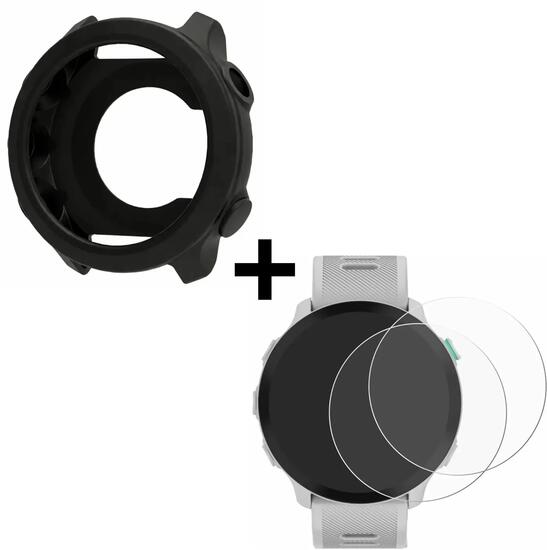 Pack protection montre Garmin Forerunner 55 - coque silicone + 2 films hydrogel