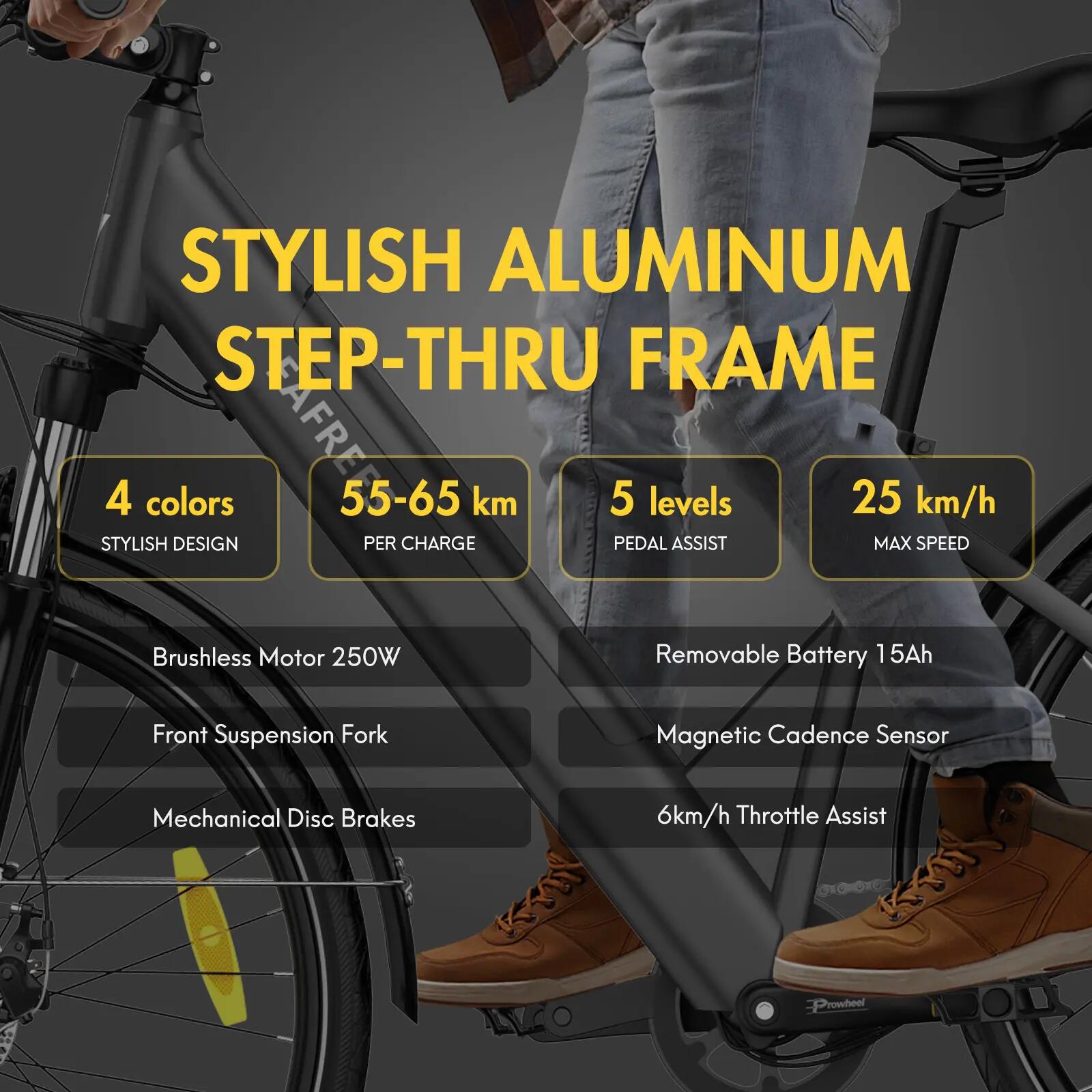 Bicicleta elétrica urbana FAFREES F28 Pro, bateria 36V 15Ah, pneus de 27,5 poleg 7/10