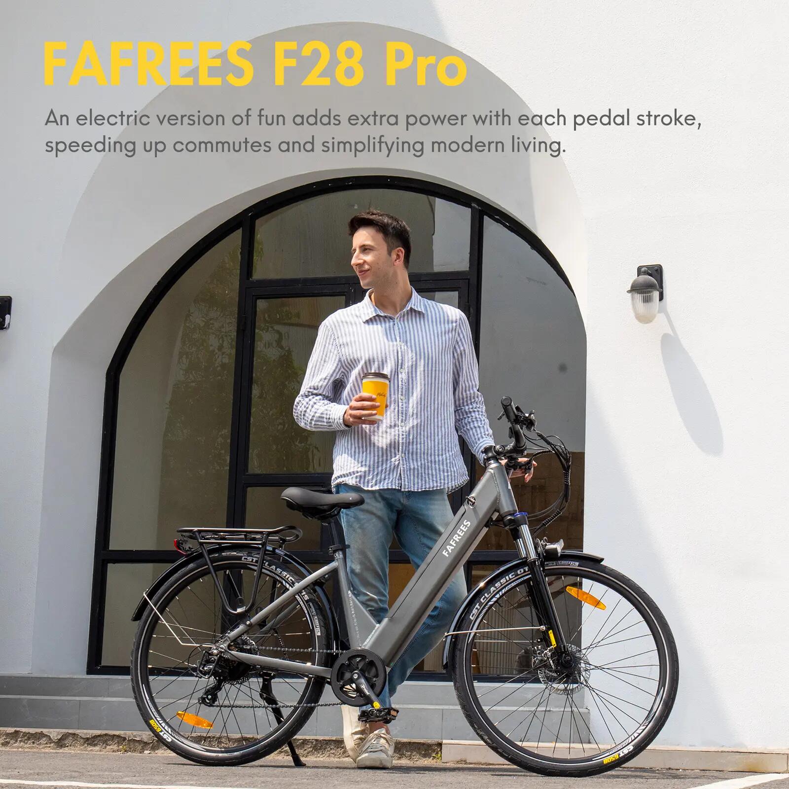 Bicicleta elétrica urbana FAFREES F28 Pro, bateria 36V 15Ah, pneus de 27,5 poleg 6/10