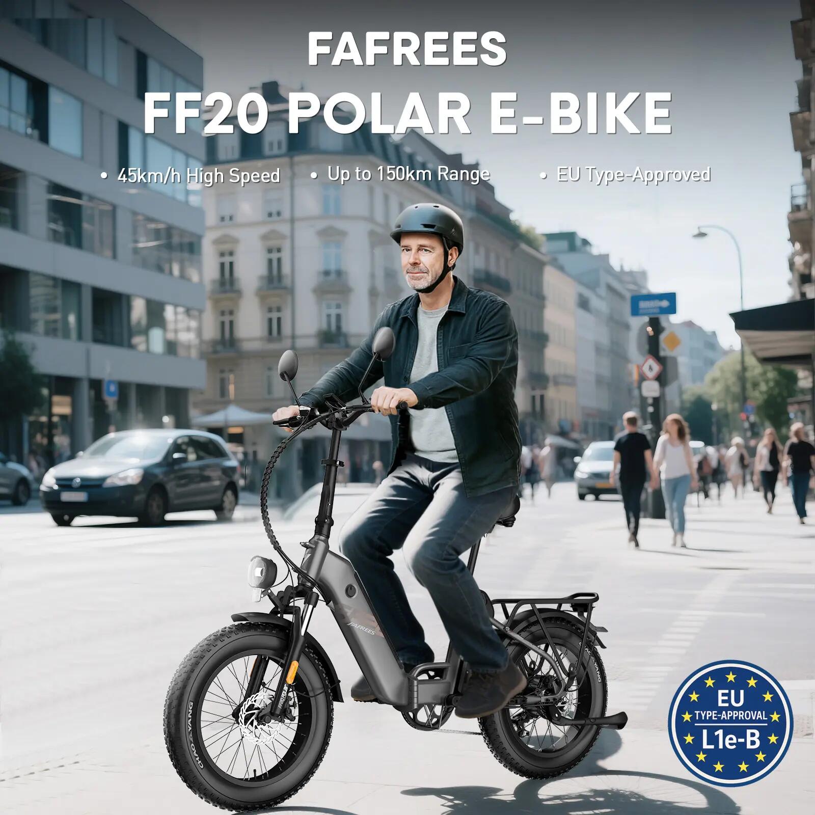 Bicicleta eléctrica para adultos Fafrees FF20 Polar, batería de 48 V y 24 Ah 7/15