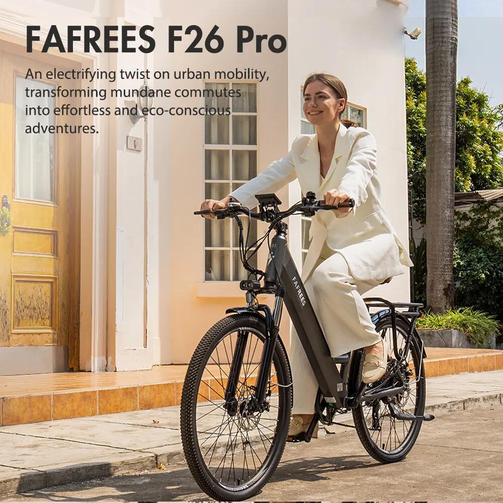 Stedelijke elektrische fiets FAFREES F26 Pro, 36V 15Ah accu, 26" banden 6/9