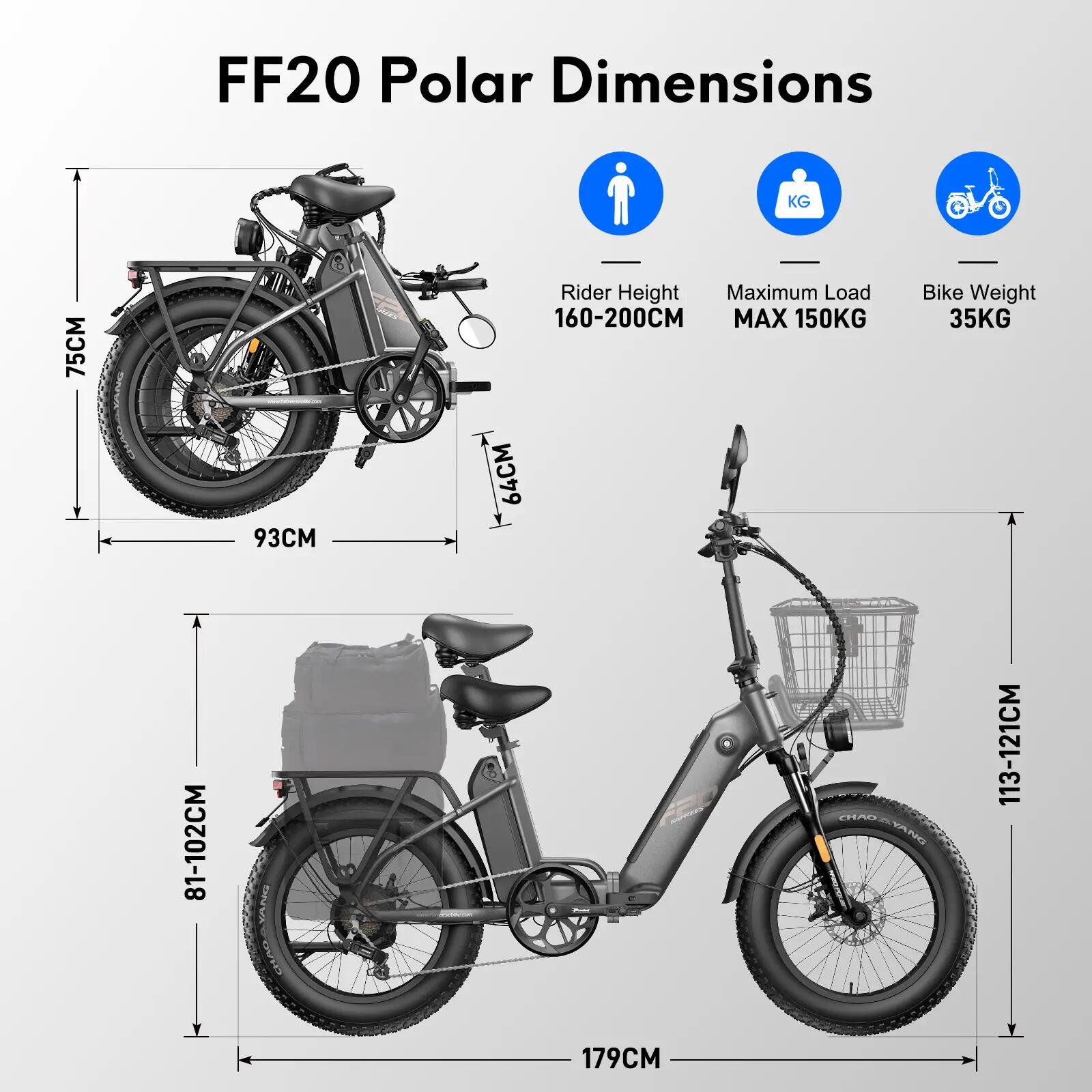 Bicicleta eléctrica para adultos Fafrees FF20 Polar, batería de 48 V y 24 Ah 15/15