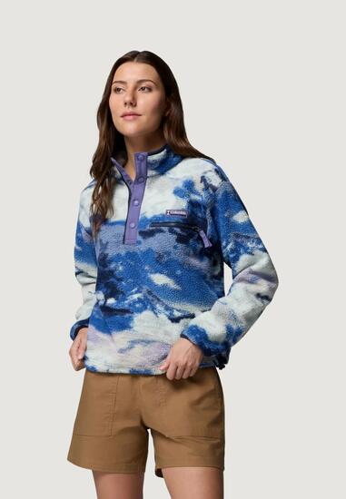 Felpa senza cappuccio Donna Helvetia™ II Printed Cropped Half Snap Lilla