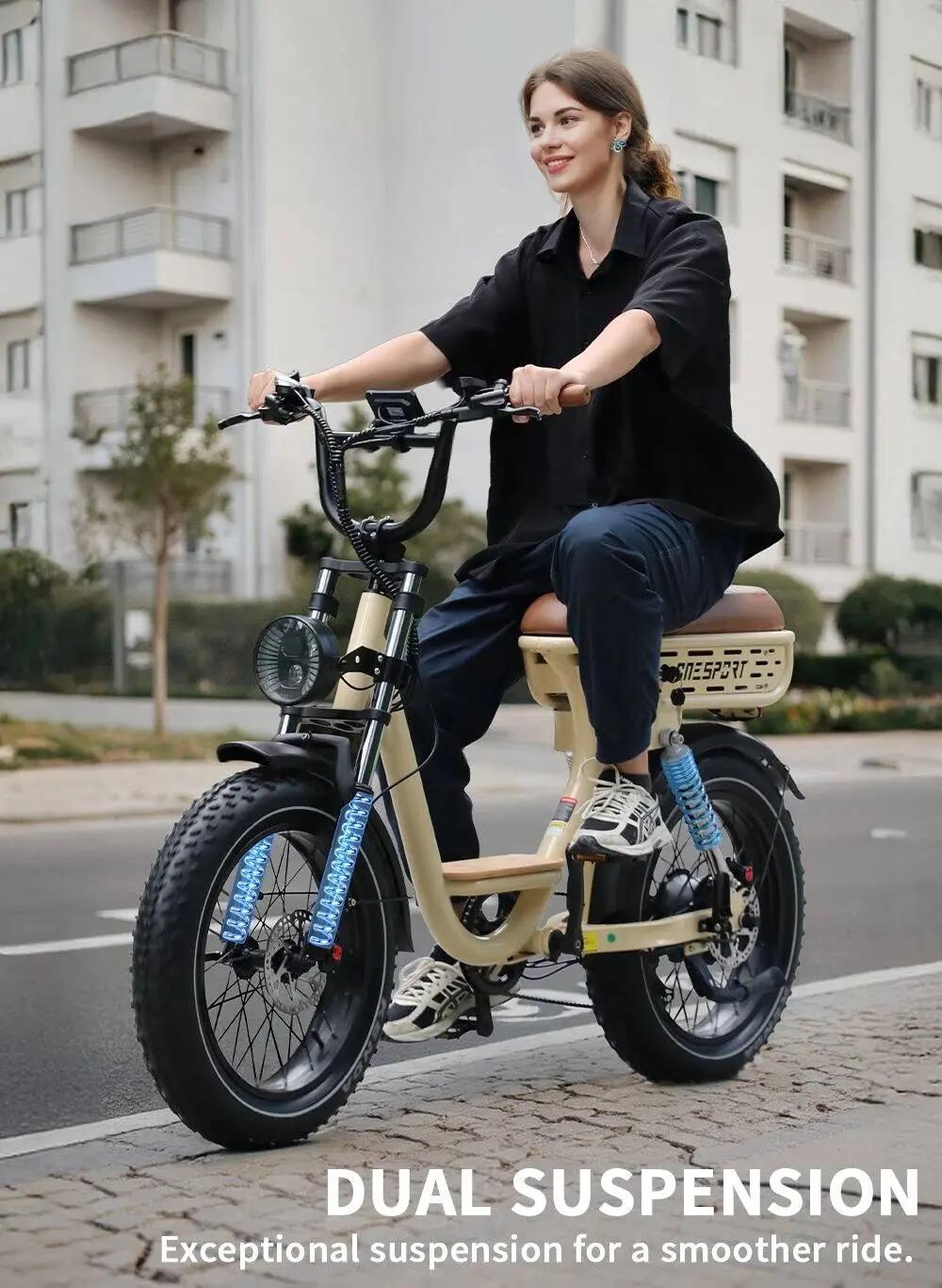 Bicicleta Elétrica Adulto ONESPORT W77｜Bateria 48V 18AH｜Pneu 20" 8/11