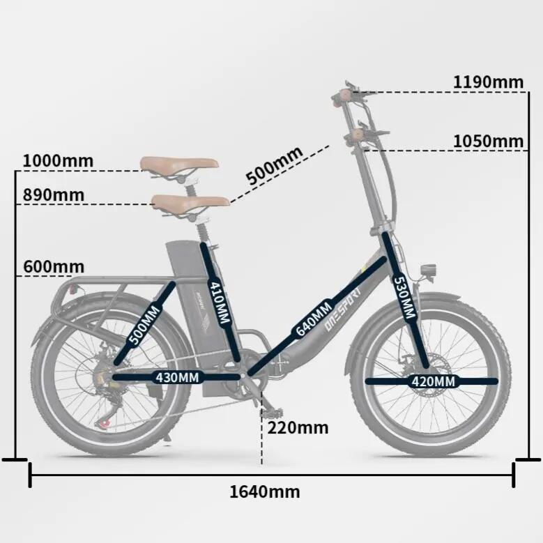 ONESPORT OT16-Pro, 250W, 48V, 17Ah, dojazd 90km, mechanické kotúčové brzdy 13/15