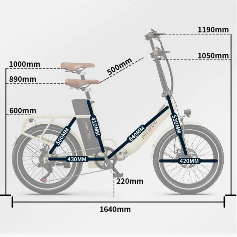 ONESPORT OT16-Pro, 250W, 48V, 17Ah, dojazd 90km, mechanické kotúčové brzdy 12/14